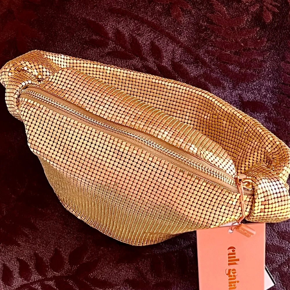 🌺🎉HP🎉🌺 NWT Cult Gaia Gia Bag Brushed Brass - Picture 14 of 16